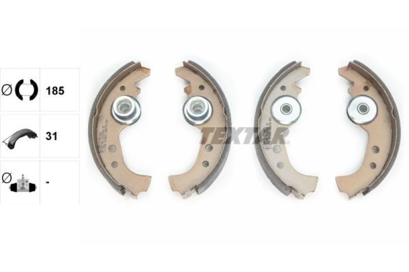 Image of TEXTAR 91005900 Brake Shoes without accessories, without handbrake lever Brake Shoe Set (70)