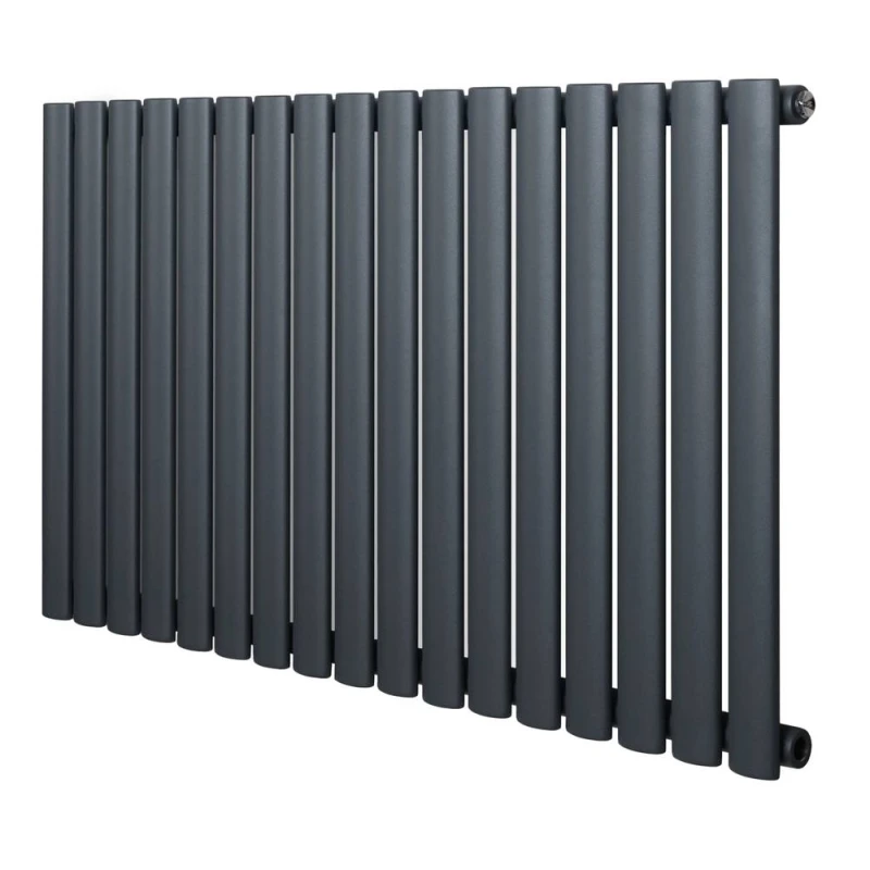 Image of Monstershop Oval Single Column Radiator - 600 x 1020mm - Anthracite Grey Grey Unisex