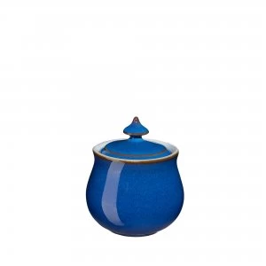 image of Denby Imperial Blue Covered Sugar Bowl