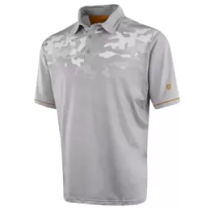 Image of Island Green Graded Camo Print Polo - Grey Camo - L