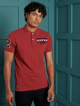 image of Superdry Superstate Polo Shirt, Red Size M Men