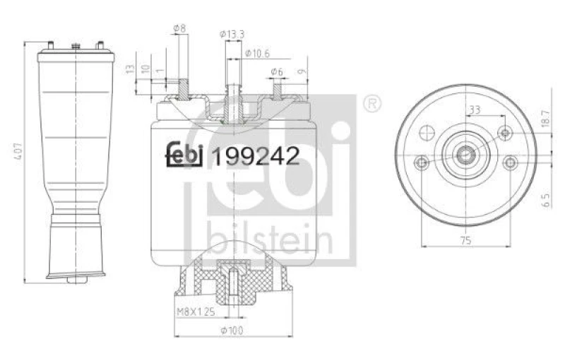 Image of Boot, air suspension FEBI BILSTEIN 199242