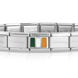 Image of Nomination Classic Silver Ireland Flag Charm Bracelet