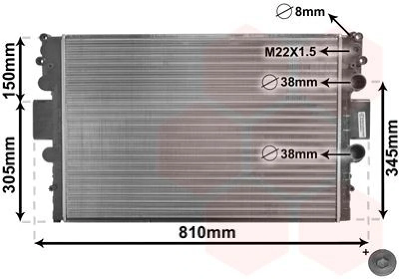 Image of VAN WEZEL Engine radiator VAN WEZEL 28002043