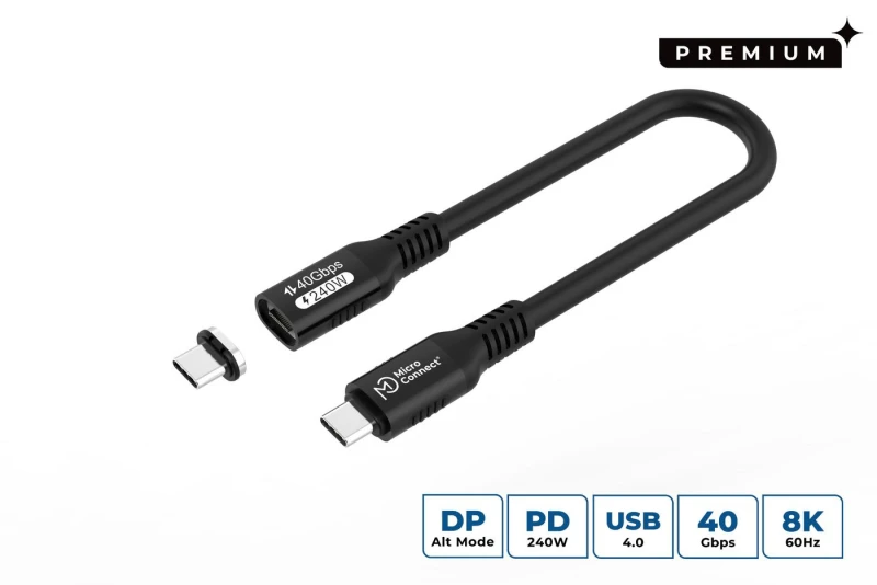 Image of Microconnect MC-LS-USB4CC0.15 USB cable USB4 Gen 3x2 0.15 m USB C Blac