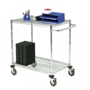 Image of Slingsby 2-Tier Chrome Mobile Trolley 373001