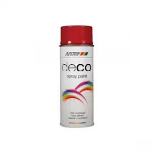 image of PlastiKote 01628 Deco Spray Paint High Gloss RAL 3000 Flame Red 400ml