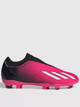 Image of adidas Junior X Laceless Speed Form.3 Firm Ground Football Boot, Pink, Size 10