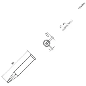 Image of Weller Xt Al Tip, Chisel, Pb-Free, 1.6X1Mm