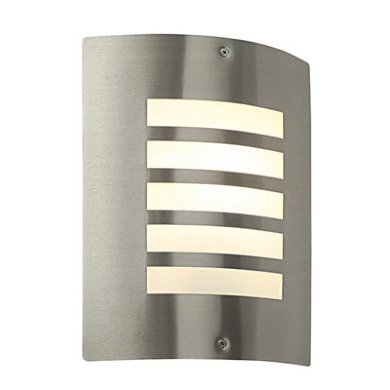 Image of Netlighting Bianco Outdoor Wall IP44 60W Brushed Stainless Steel & Opal 1 Light Dimmable IP44 E27 Grey