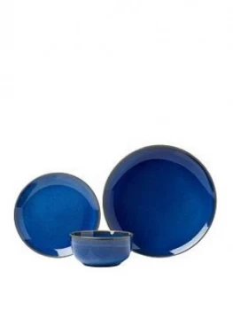 image of Sabichi 12 Piece Blue Reactive Stoneware Dinner Set