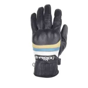 Image of Helstons Mora Air Summer Leather Blue Beige White Gloves T9