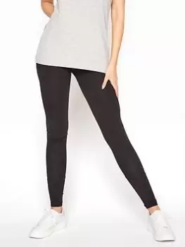 image of Long Tall Sally Cotton Elastane 2 Pk Legging Long, Black, Size 12, Length Long, Women