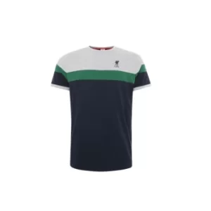Image of Liverpool FC Retro Panel T Shirt Mens Navy L