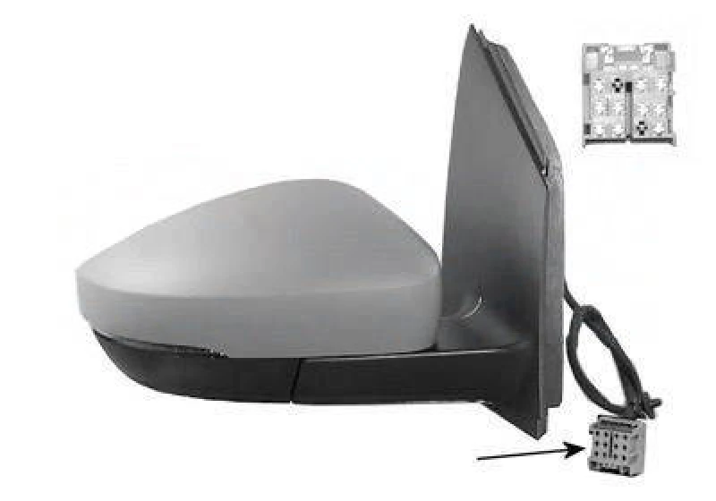 Image of VAN WEZEL 5829824 Wing mirror * HAGUS * Right, for manual mirror adjustment, primed Outside Mirror (50)