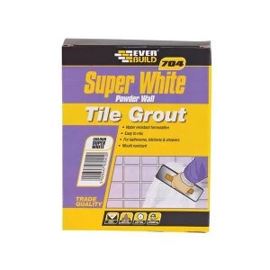 Everbuild 704 Super White Wall Tile Grout 1kg