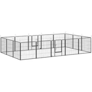 image of 16 Panels Heavy Duty Puppy Play Pen for Small, Medium Dogs 80Hcm - Grey - Pawhut