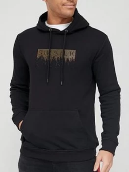 image of SikSilk Rhinestone Creep Overhead Hoodie - Black