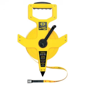 image of C.K Tools Wind-up Surveyor Hand Held Measuring Tape - 100 Meters