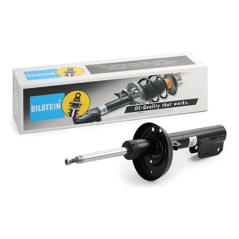 Image of BILSTEIN 22-053060 Shock absorber Front Axle Left, Gas Pressure, Twin-Tube, Suspension Strut, Bottom Clamp Shock Absorber (854)