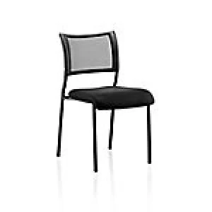 Image of Visitor Chair Brunswick Black Frame Mesh Back Black Fabric Without Arms