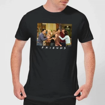 Image of Friends Cast Shot Mens T-Shirt - Black - 3XL - Black