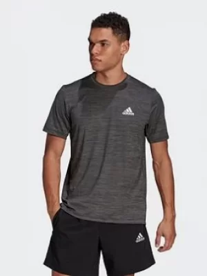 Image of adidas Aeroready Designed To Move Sport Stretch T-Shirt, Blue Size M Men