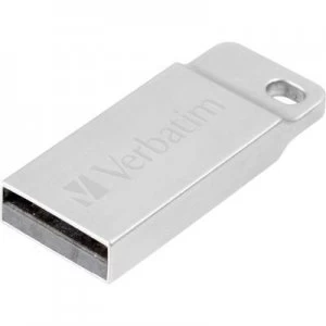 image of Verbatim Metall-Gehaeuse USB stick 32GB Silver 98749 USB 2.0