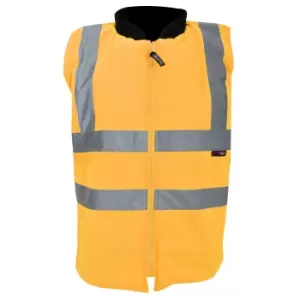 Image of Warrior Mens Phoenix High Visibility Safety Bodywarmer Jacket (S) (Fluorescent Orange)