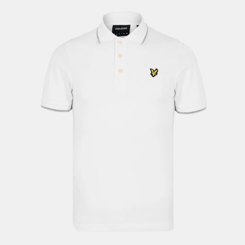 Image of Lyle and Scott Mens Tipped Short Sleeve Polo Shirt White Z815 male XS