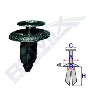 Image of ROMIX Clip, trim-/protection strip B25376 TOYOTA,LEXUS,Yaris Schragheck (_P1_),COROLLA (ZZE12_, NDE12_, ZDE12_),Yaris Verso (_P2_)