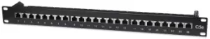 Patch Panel - Cat5e - FTP - 24-Port - 1U - Shielded - 90° Top-Entry Punch-Down Blocks - Black - IEEE 802.3,IEEE 802.3ab,IEEE 802.3u - Fast Ethernet -