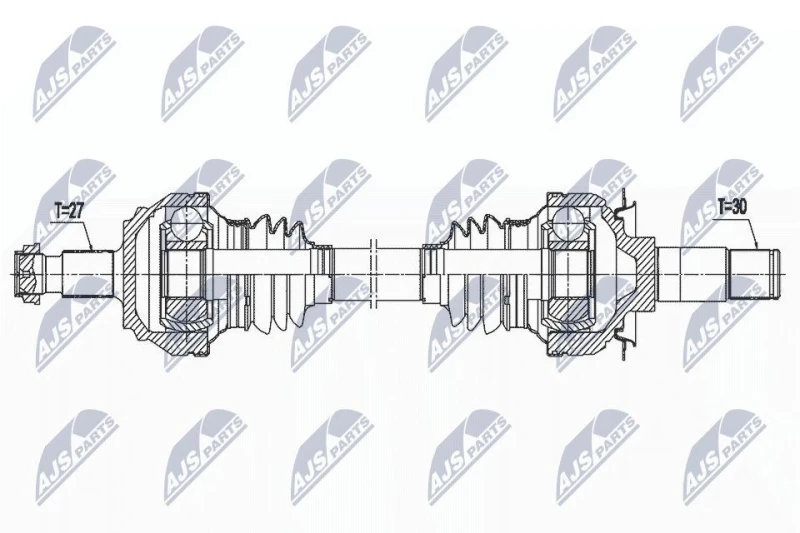 Image of NTY NPW-ME-160 Drive shaft Automatic Transmission, Rear Axle Left Drive Shaft (13)