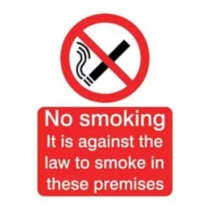 Image of The House Nameplate Company Against The Law Smoking Self-Adhesive Labels, (H)200mm (W)150mm