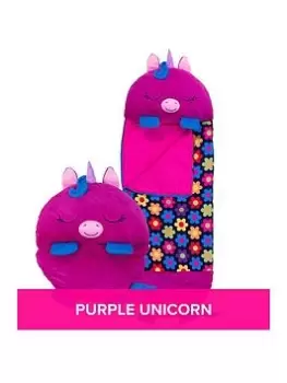 image of Happy Nappers Purple Unicorn Large Sleeping Bag