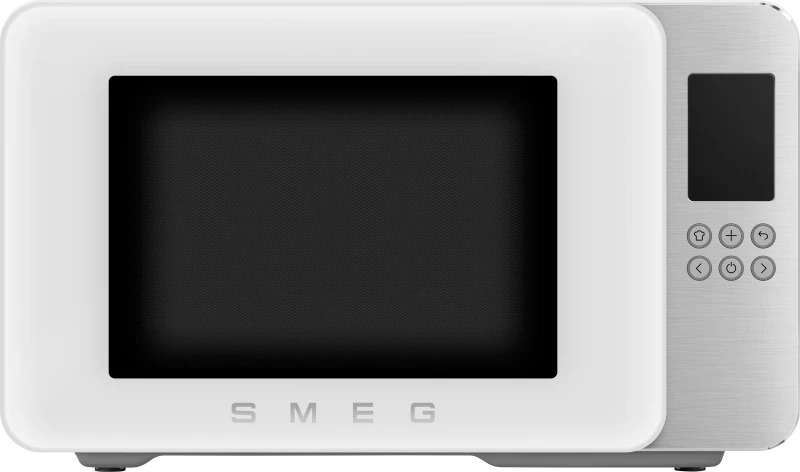 Image of Smeg Collezione MOC01WHMUK 26 Litre 30cm High, Freestanding Small Microwave With Grill - White