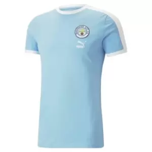 Puma Manchester City T7 T-Shirt Mens - Blue