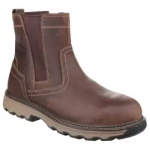 Image of Caterpillar Unisex Pelton Safety Leather Boots (11 UK) (Dark Beige) - Dark Beige