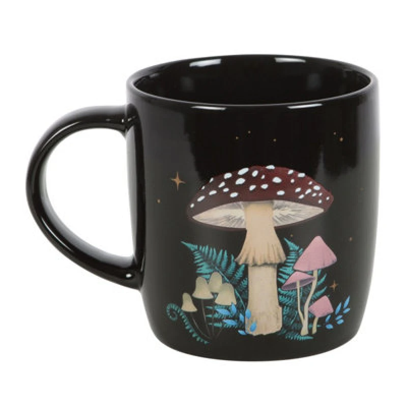 Image of Something Different Something Different Forest Mushroom Mug in Black One Size Unisex 5063527008299