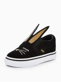 Image of Vans TD Slip On Bunny Infant Trainer BlackGold Size 4
