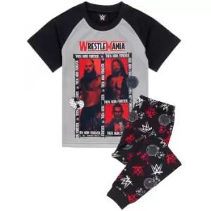 Image of WWE Boys Characters Long Pyjama Set (7-8 Years) (Grey/Black)