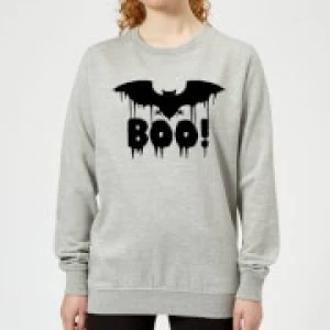 Image of Boo Bat Womens Sweatshirt - Grey - 3XL