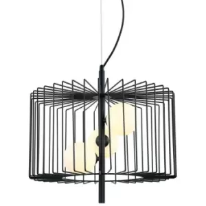 Italux Lighting - Italux Daren - Modern Hanging Pendant Black 3 Light with Black, White Shade, G9