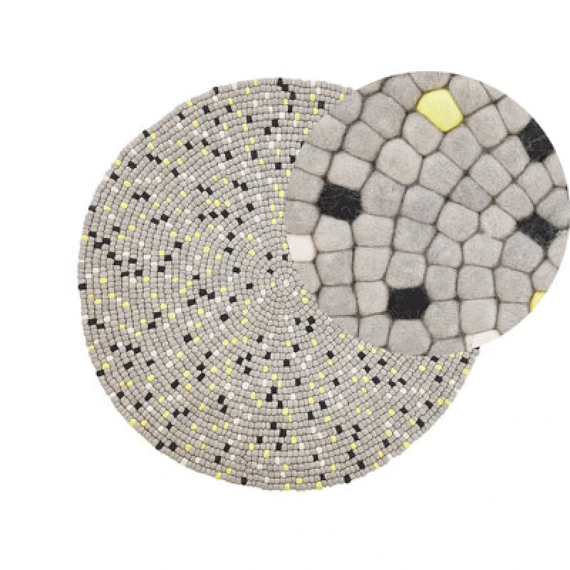 Image of Beliani Rug Penek Light Grey 140 Cm Wool