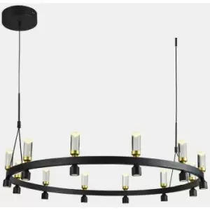 Italux Lighting - Italux Almelo - Modern LED Hanging Pendant Black, Gold, Warm White 3000K 3103lm