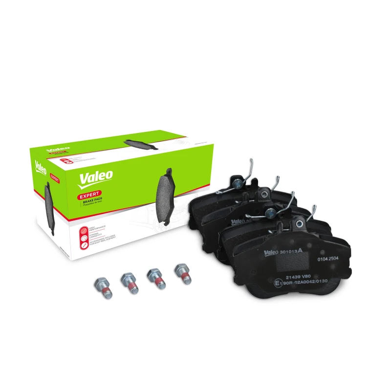 Image of VALEO 301013A Brake pad set EXPERT Front Axle, excl. wear warning contact, with anti-squeak plate Brake Pad Set,disc brake (402)