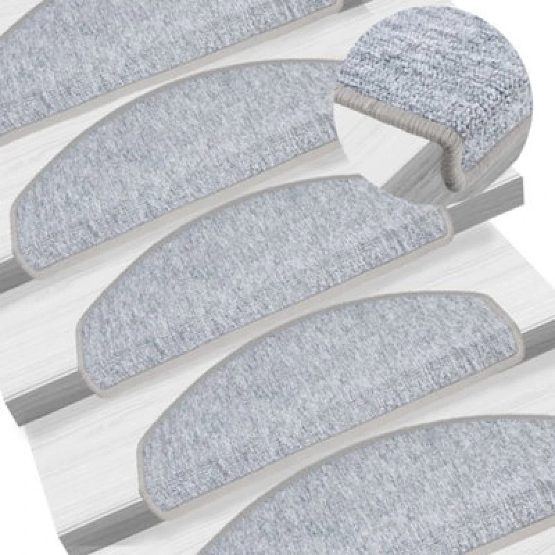 Image of VIDAXL Carpet Stair Treads 15 pcs Light Grey 65x24x4cm Vidaxl 133887