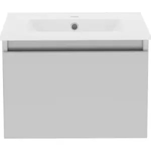 image of Atlanta Single Drawer Wall Hung Basin Unit With Basin Pearl 500mm in Grey MFC