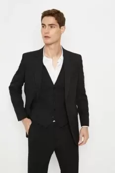 Image of Mens Tailored Fit Black Essential Suit Jacket