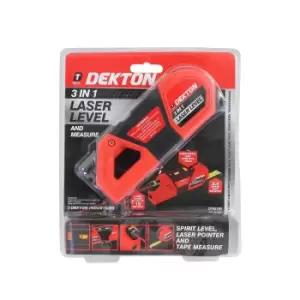 Image of Dekton 3 in 1 Laser Level and Tape Measure
